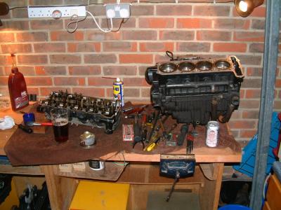 Hoolie's motor with new rings and cylinders.