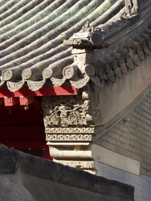 Roof detail on a traditional chinese siheiyuan (courtyard-House) near Fuxingmen in West-Beijing