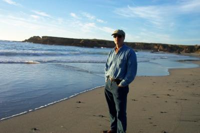 Fred on beach in Fort Bragg