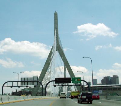 The Zakim Bridge - Approaching Boston, commuting from the North!

Its official name is a mouthful - the Leonard P. Zakim Bunker Hill Bridge.