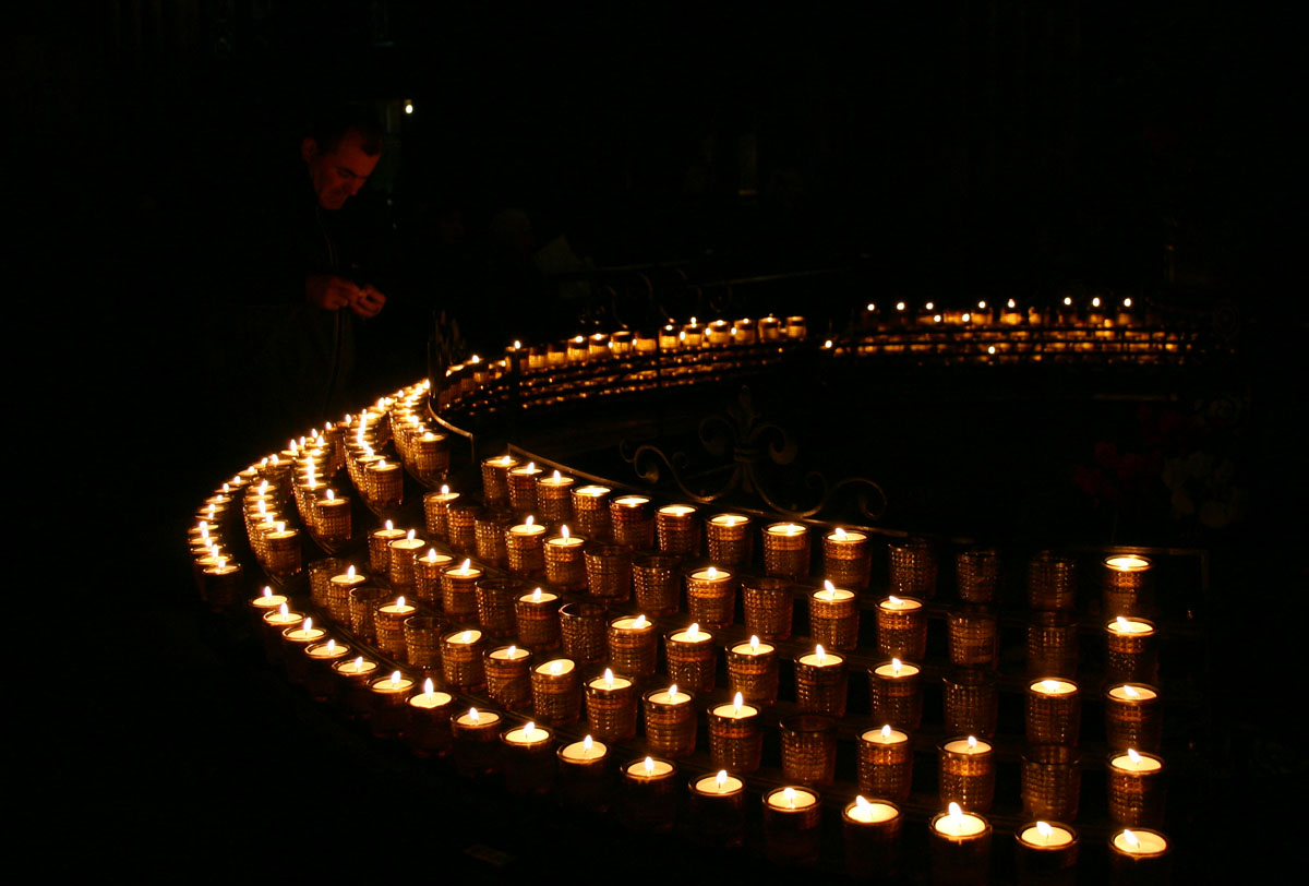 candles in the freiburger muenster