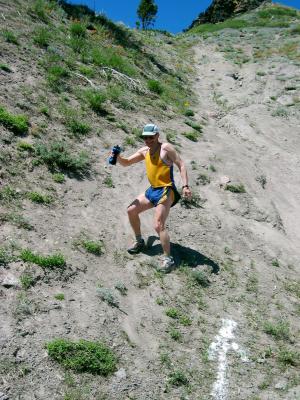 Peter making his way down the trail