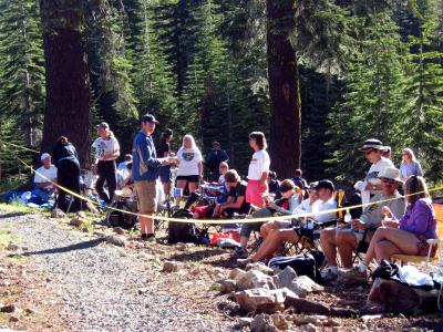 Spectators along the course