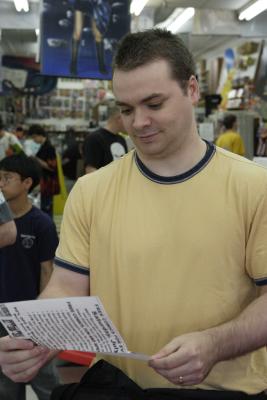 Keith Champagne gets a letter from a fan who could not make it  to FCBD.