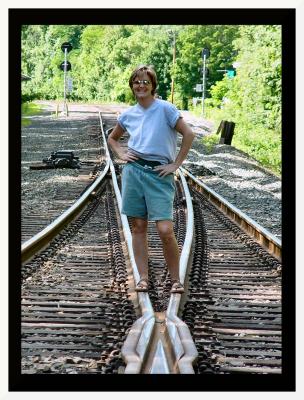 Strikin' a pose on the tracks