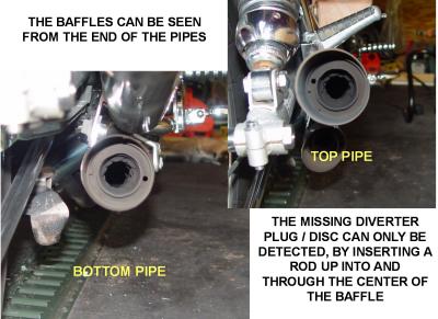 ENDS OF PIPES SHOWING BAFFLES, CLICK ON NEXT AT RIGHT FOR MORE INFORMATION