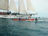 racing against the schooner