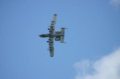 A-10 recovers after strafing field