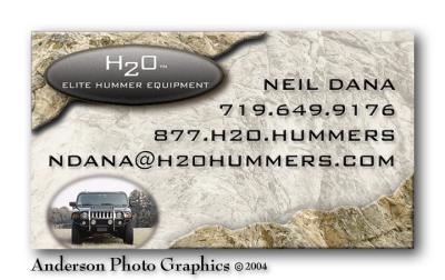 H2O Hummer Business Card