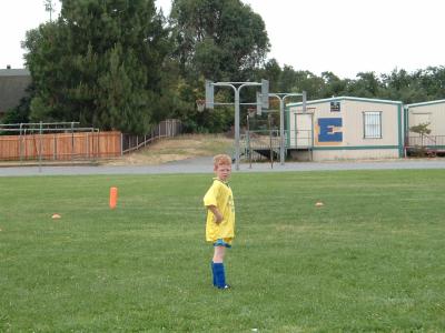 Boston standing guard as the left fullback.