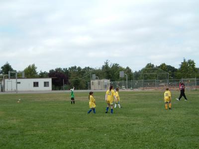 Waiting for a goal kick.