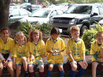 Starla, Britanny, Shelby, Anna, Boston and Jordon after the Eagles final game.