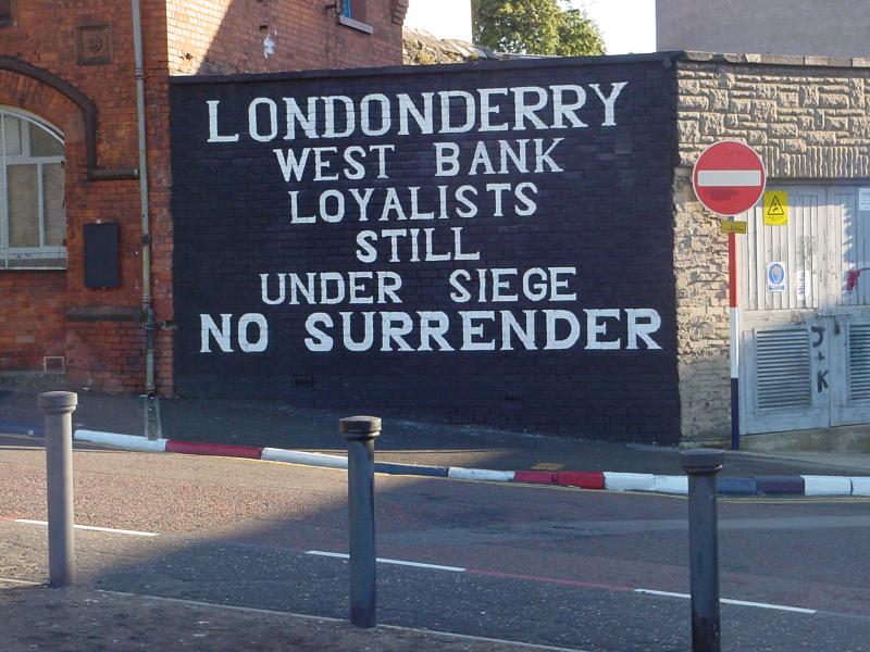 Derry (Protestant) Mural located in the neighborhood of Fountain