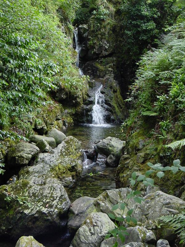 Tollymore cascading waterfall