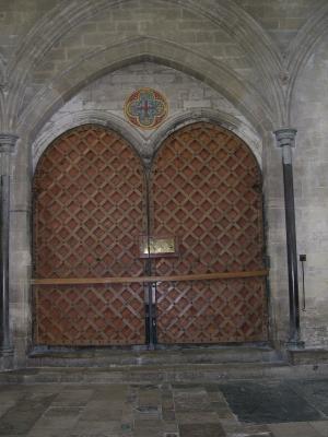 Inside shot of main entrance Salisbury Cathedral