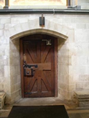 Medieval door...with alarm, Salisbury Cathedral