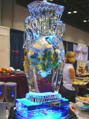 Flowers in a Vase Ice Sculpture