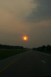 sunset. on the highway