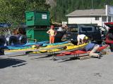 Karen, John, Mike Loading the Kayaks