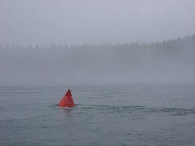 A buoy is the only thing we see