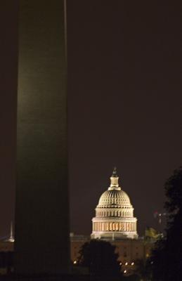 Capitol at night. closer