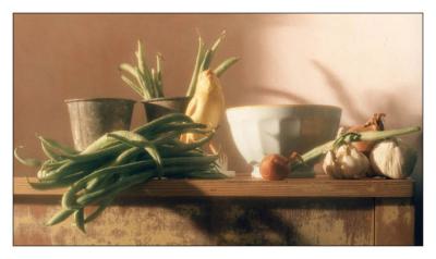 Stillife with Beans and Bird by Roland Paschhoff