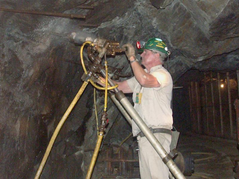 Demonstration of rock drilling