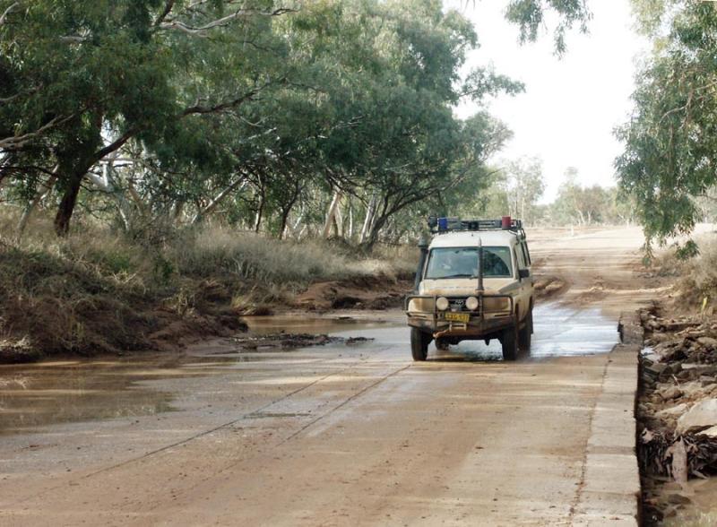 Tibooburra police vehicle at Milparinka