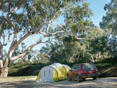 Our camp beside Cooper Creek