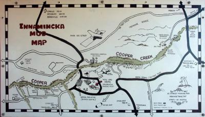 Map displayed at Innamincka store