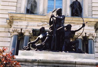 Sculpture in front of Quebec Legislature building