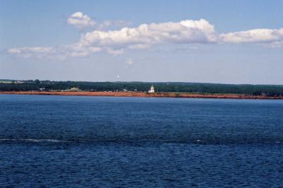 First view of the red earth island