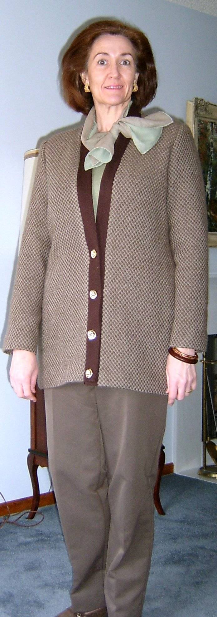 Basketweave Cardigan Buttoned