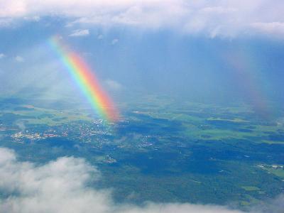 Rainbow from above Stockholm