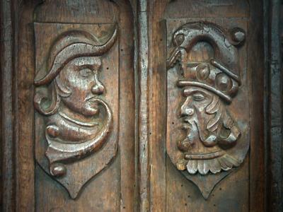 Carving on a benchend, St. Wyllow, Lanteglos-by-Fowey
