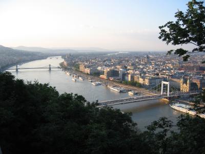 view from Gellert Hill onto Danube and Pest side