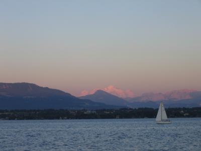 you can see the white tip of Mont Blanc from Geneva!