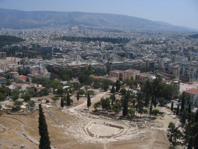 view from Acropolis onto Athens