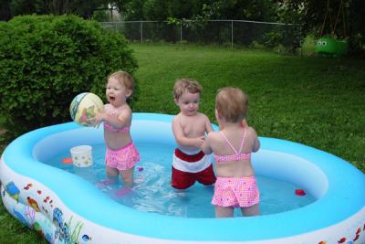 All three having fun! (Reagan has the ball)