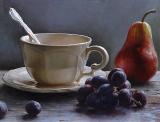 12. Still Life with Red Pear and Grapes 9 x 13