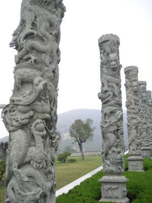 Carved pillars