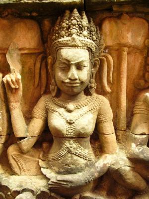 Carved apsara (heavenly nymph or angelic dancer)