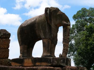 Huge stone elephants