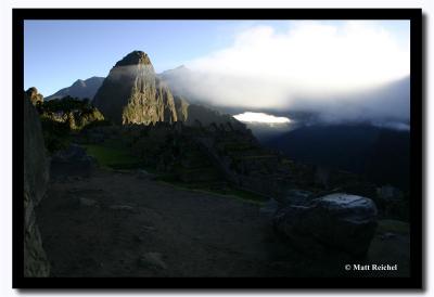 Sun Rising at Huaynapicchu Early in the Morning, Peru