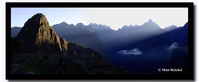 Sunrise Panoramic over Machu Picchu and Huaynapicchu, Peru