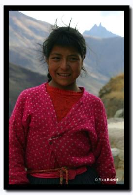 Girl at the Ollantaytambo Ruins, Peru