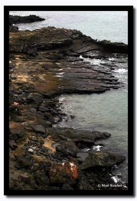 Crab-Spotted Coastline, Isla Bartolome, Galapagos