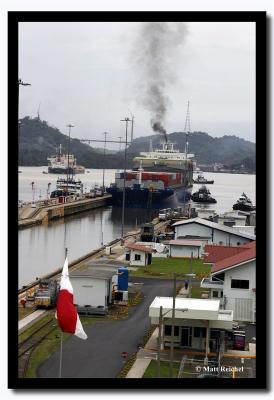 Ship Traveling Through the Panama Canal