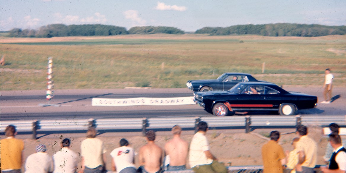 Reginas infamous Cherokee, 1969 GTX in action at SIR, 1969