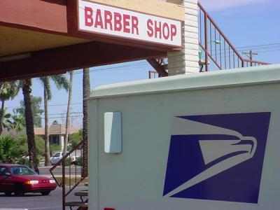 USPS at the barber
